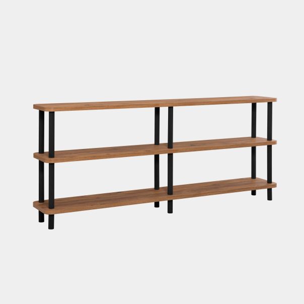 HANAH HOME Polica za knjige Zen, braon/crna - 688DRA1212