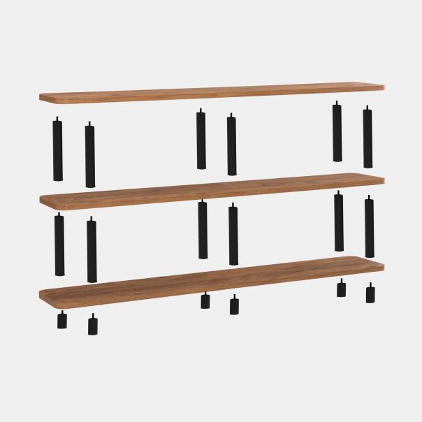HANAH HOME Polica za knjige Zen, braon/crna - 688DRA1212