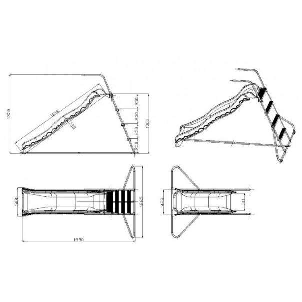 WINNER BIKE TOBOGAN 198x129x137 cm GREEN - OUT0047