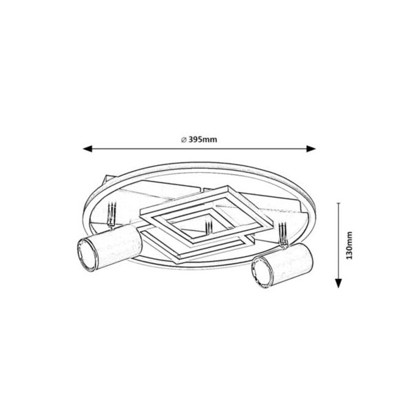 Rabalux Plafonjera Aztec LED 40W mat crno (6905) - 6905-1