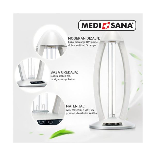 MEDISANA UV + Ozone Germicidni sterilizator i ozonizator 38w + zaštitne naočare - MedSan582