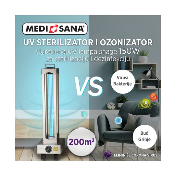 MEDISANA UV + Ozone germicidni sterilizator i ozonizator proffesional 150W + zaštitne naočare - MedSan584