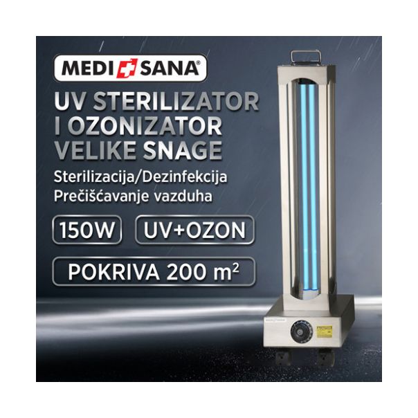 MEDISANA UV + Ozone germicidni sterilizator i ozonizator proffesional 150W + zaštitne naočare - MedSan584