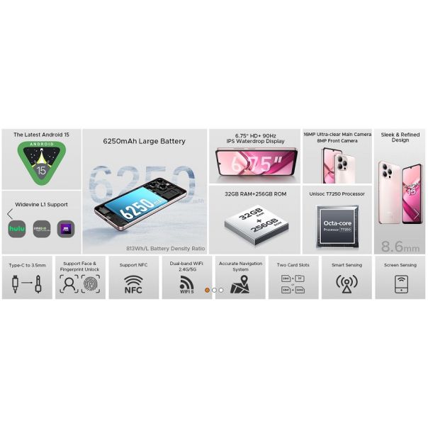 DOOGEE Note 58 Pro 8/256GB, zlatna - EP2754394