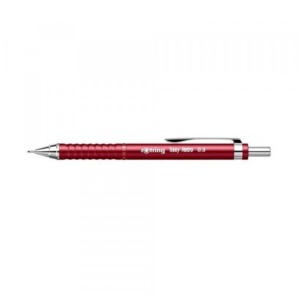 thumbnail image 2 of ROtring Tikky Retro Mechanical Pencil 2B 0.5 Mm Red With Ribbed Comfort Grip Pack Of 12 2 of 12