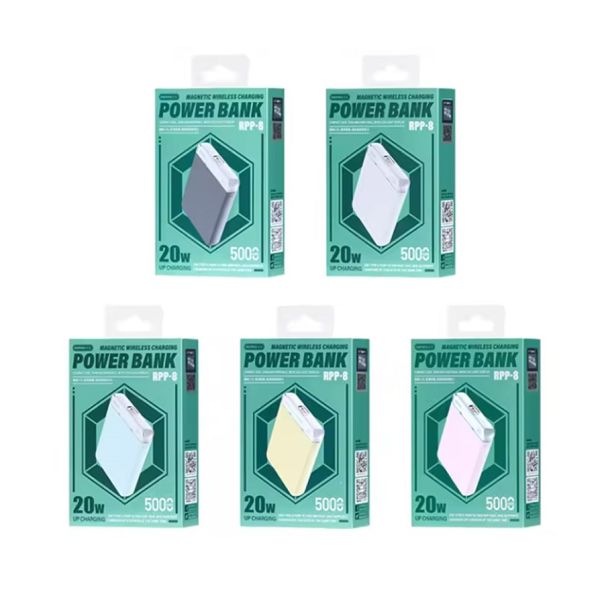 REMAX Power Bank RPP-8 20W Magnetic Wireless, 5000mAh, crna - 6954851216841