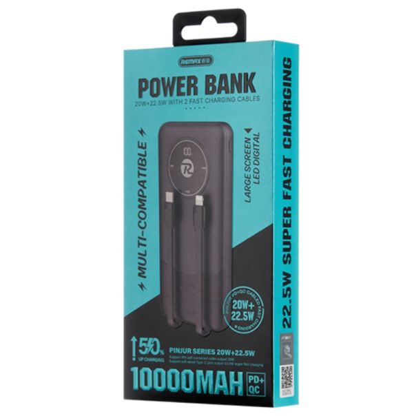 REMAX Power bank 10000mAh, RPP-37, 20W+22.5W TYPE-C Fast Charging, sa kablom - EP2676771