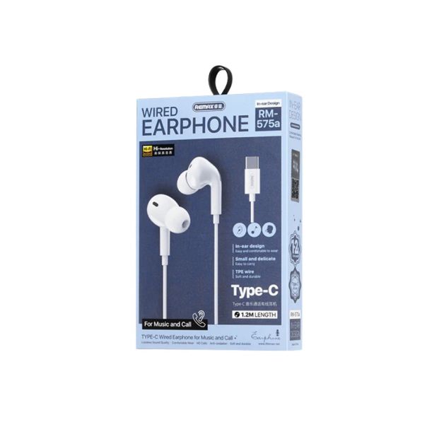REMAX Slušalice za telefon RM-570a TYPE-C, bela - 6954851234678