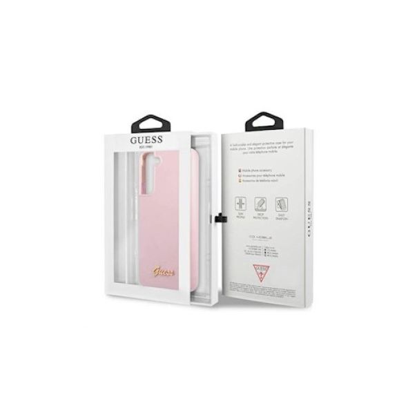 LICENSED GUESS Futrola za Samsung S22 Plus Lavender Script Metal Logo - GSM116060