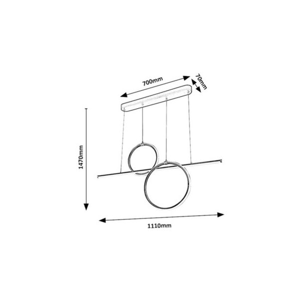 Rabalux Visilica Willow LED 48W mat crno (6970) - 6970