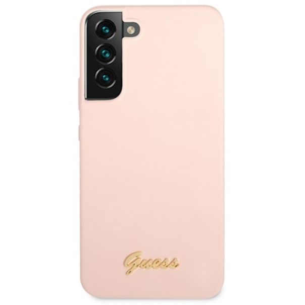 LICENSED GUESS Futrola za Samsung S23 Pink Script Metal Logo - GSM169698