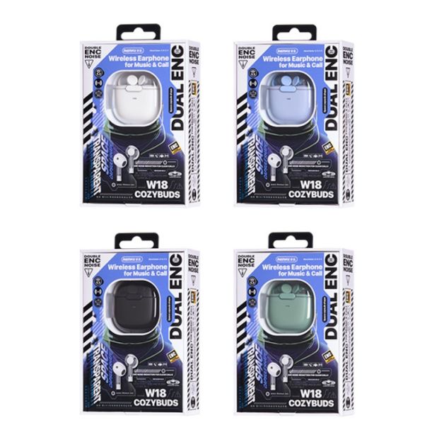 REMAX Bluetooth slušalice W18 Bincol Series Dual ENC Wireless, plava - 6972174153384