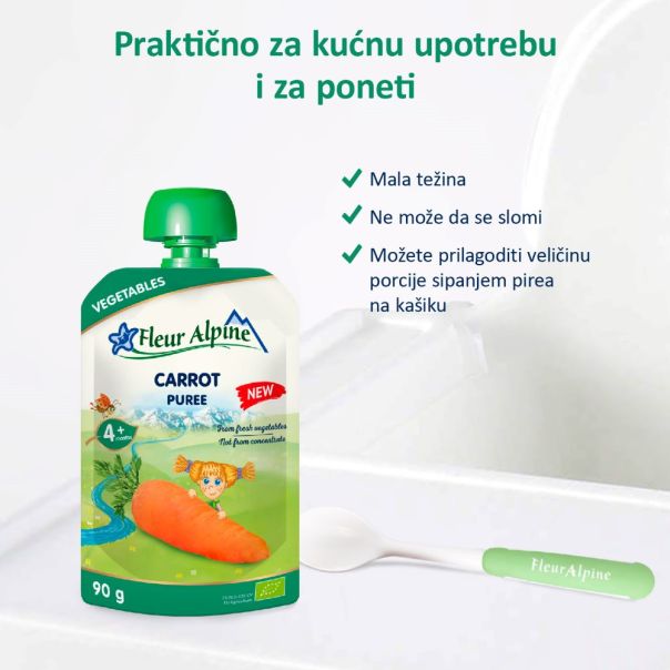 Fleur Alpine organski pire sa šargarepom 4+, 90gr - 000397