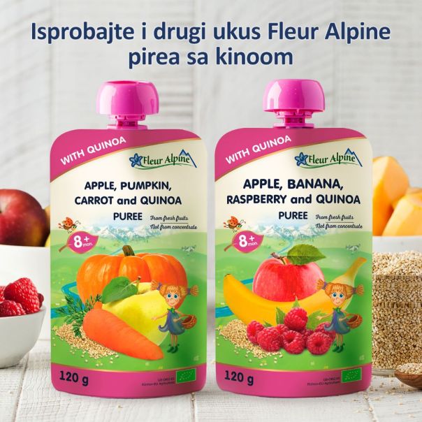 Fleur Alpine organski pire sa malinom i kinoom 8+, 120 g x 6 kom - 000382-6