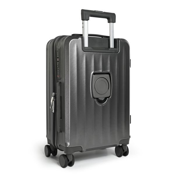 Tripmates ručni kofer (kabinski) 55 cm svetlosivi + gratis organizator za dokumenta – sa USB punjačem, držačem za piće i dodatnom kukom + gratis organizatorom za dokumenta - R0062-1