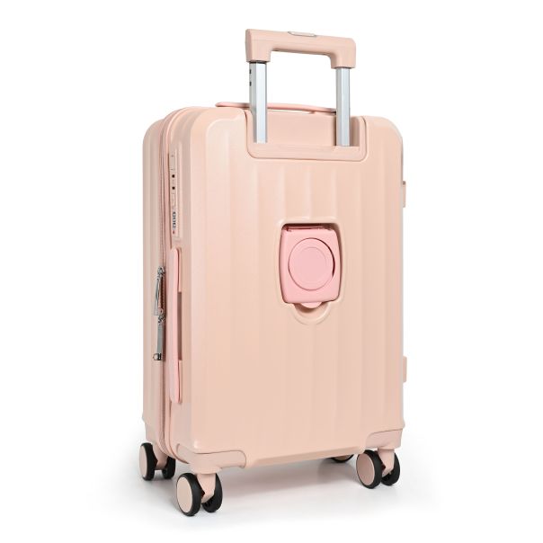 Tripmates ručni kofer (kabinski) 55 cm roze + gratis organizator za dokumenta – sa USB punjačem, držačem za piće i dodatnom kukom + gratis organizatorom za dokumenta - R0063-1
