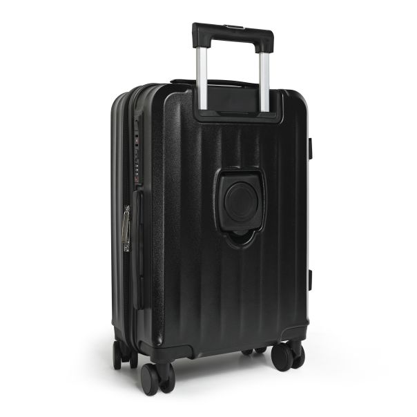 Tripmates ručni kofer (kabinski) 55 cm crni + gratis organizator za dokumenta – sa USB punjačem, držačem za piće i dodatnom kukom + gratis organizatorom za dokumenta - R0061-1