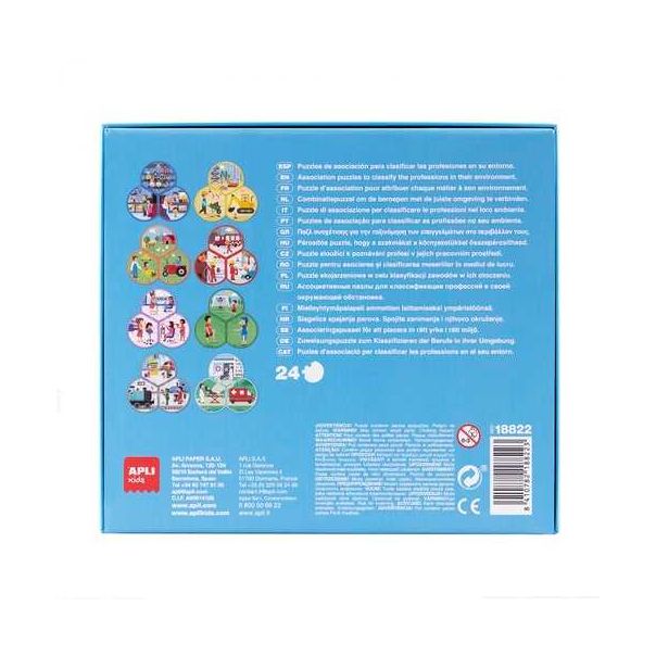 APLI Kids Trio Professions Puzzle – 8 Puzzles à 3 Teile, 24 Teile, 9 Cm, Für Kinder