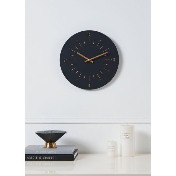 EGLO Zidni sat 30x30cm Takahagi, crna/zlatna - 425509