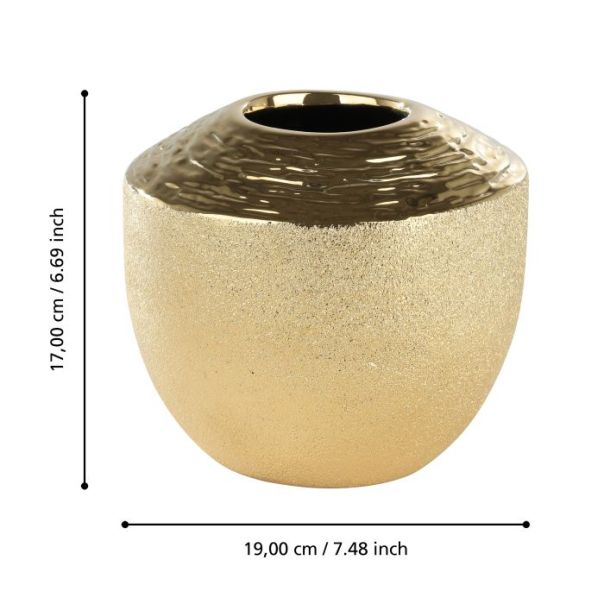 EGLO Keramička vaza 17x19cm Aramberri, zlatna - 421502