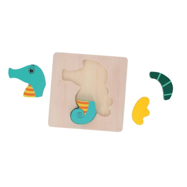 MARIONETTE WOODEN TOYS Drvena puzzle slagalica sa životinjama 14 × 14 cm - EP3150996