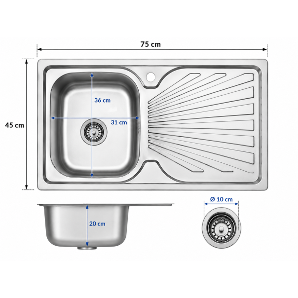 Inox sudopera 76×45 cm 24709-L - EP3252778