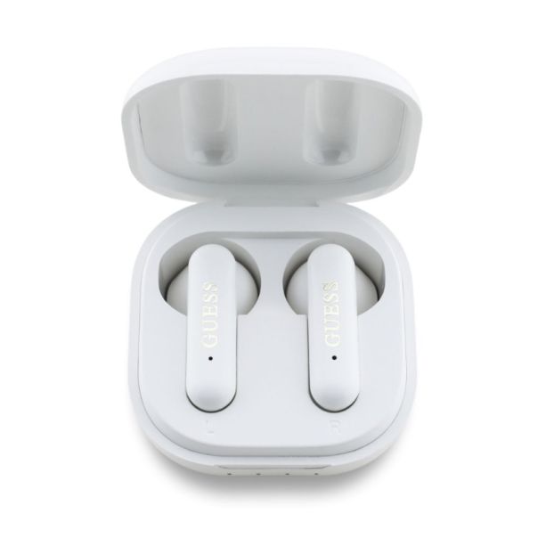 GUESS Bluetooth slusalice TWS 4G Metal logo bele (GUTWSJ7HE4GH) - EP3193100