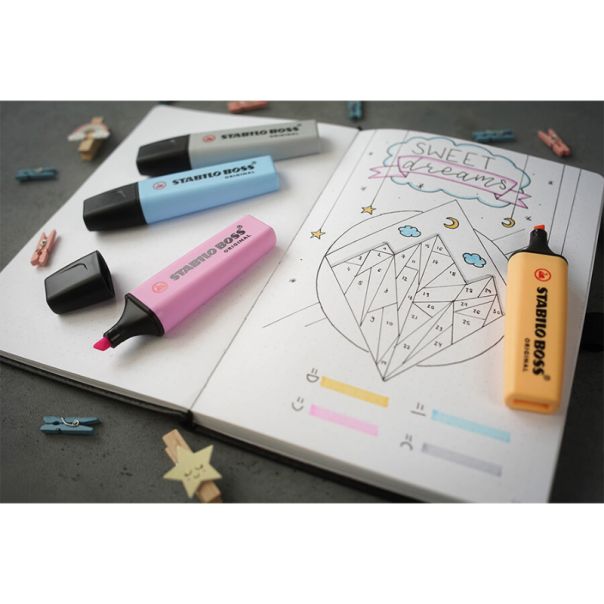 STABILO Tekst markeri Boss Pastel, set 1/4 - 70-4-4