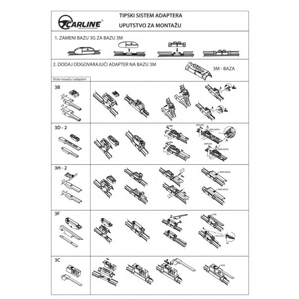 CAR LINE Metlice brisača FLAT -  480 mm - 700334