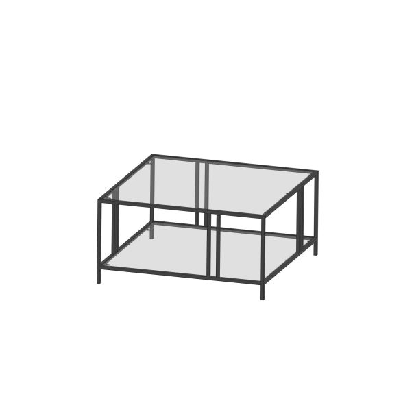 HANAH HOME Klub sto Uranus, crna/staklo - 706CLN1133