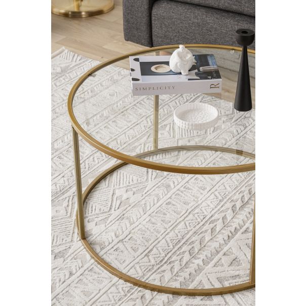 HANAH HOME Klub sto Berlin, zlatna/staklo - 706CLN1136