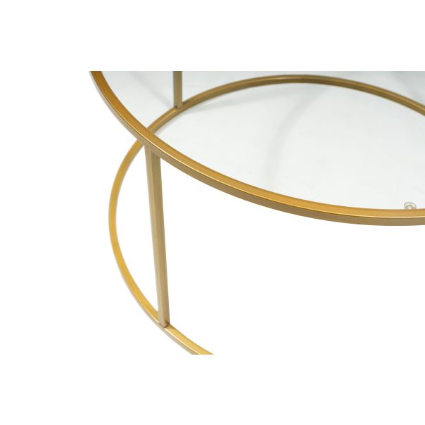 HANAH HOME Klub sto Berlin, zlatna/staklo - 706CLN1136