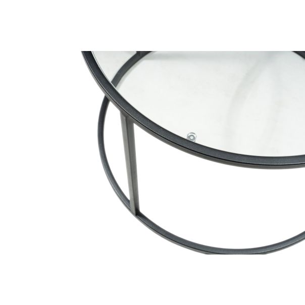 HANAH HOME Klub sto Berlin, crna/staklo - 706CLN1137
