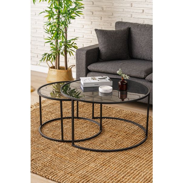 HANAH HOME Sto za dnevnu sobu Tokyo Black - 189479