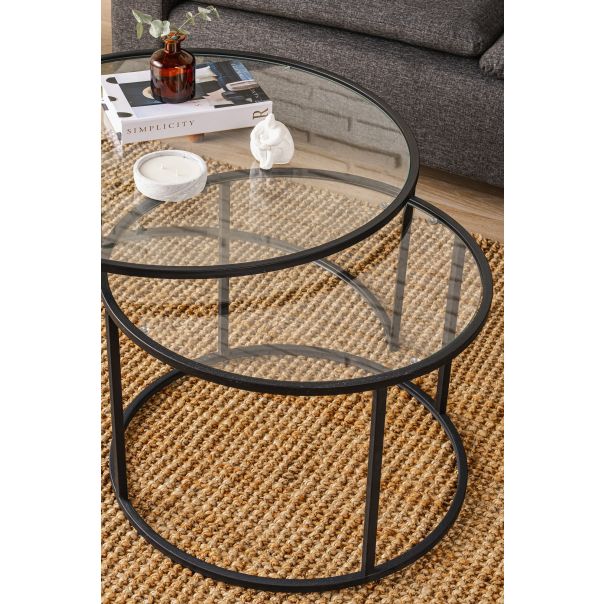 HANAH HOME Set klub stolova Belarus, crna - 706CLN1143