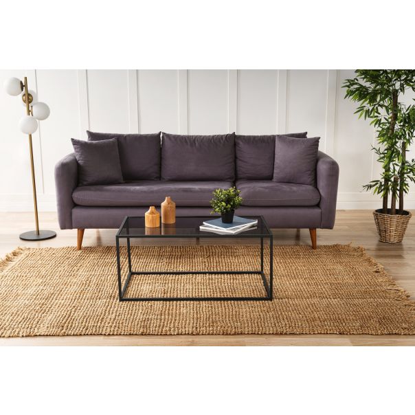 HANAH HOME Sto za dnevnu sobu Lizbon Smoked Glass - 189201