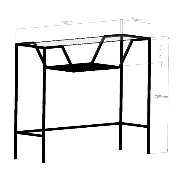 HANAH HOME Konzolni sto-polica Lala, crna/staklo - 706CLN1187