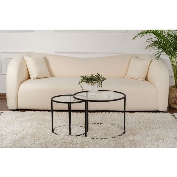 HANAH HOME Set klub stolova 60-42, crna/providna - EP3058036