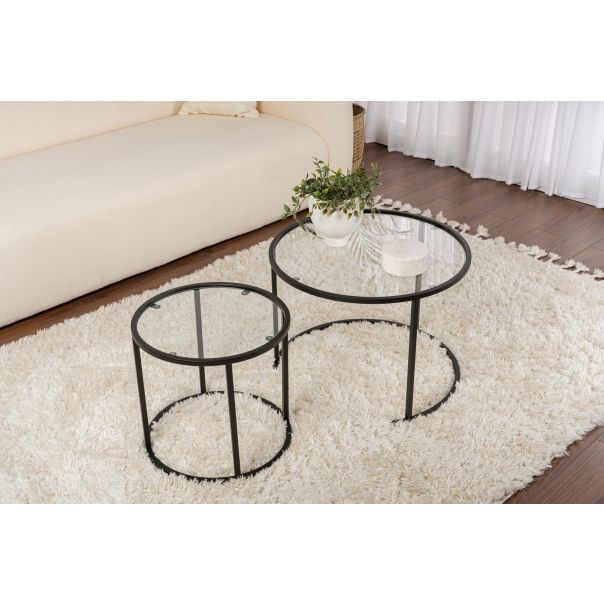 HANAH HOME Set klub stolova 60-42, crna/providna - EP3058036