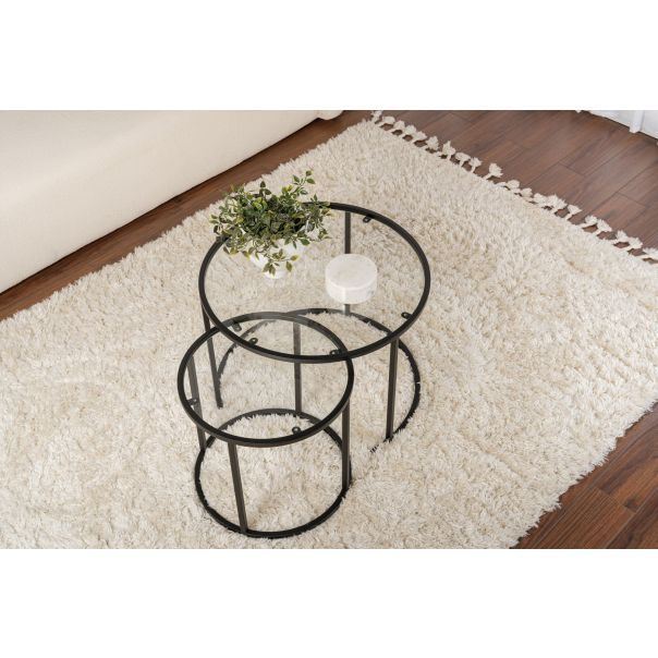 HANAH HOME Set klub stolova 60-42, crna/providna - EP3058036