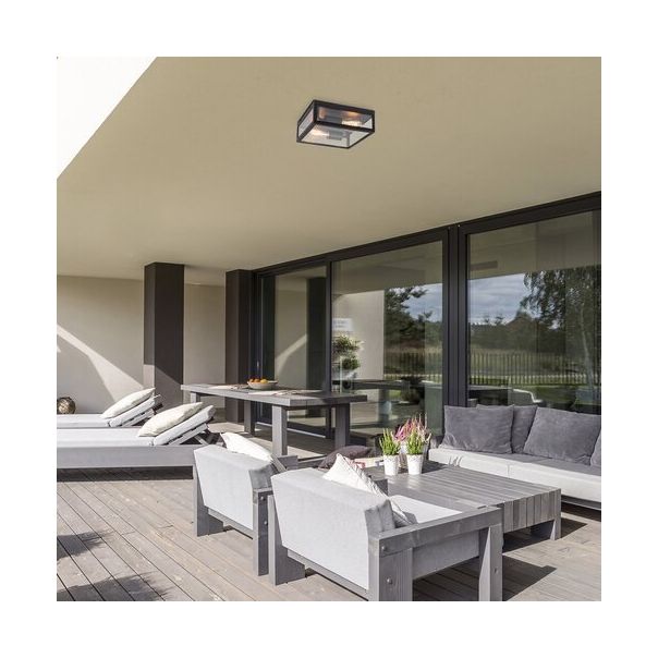 Rabalux Spoljna plafonska rasveta Zaton E27 2x MAX 60W mat crno (7070) - 7070-1