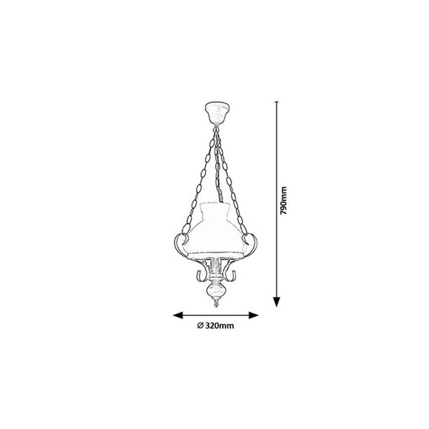 Rabalux Luster Petronel E27 1x MAX 60W mat crno (7076) - 7076