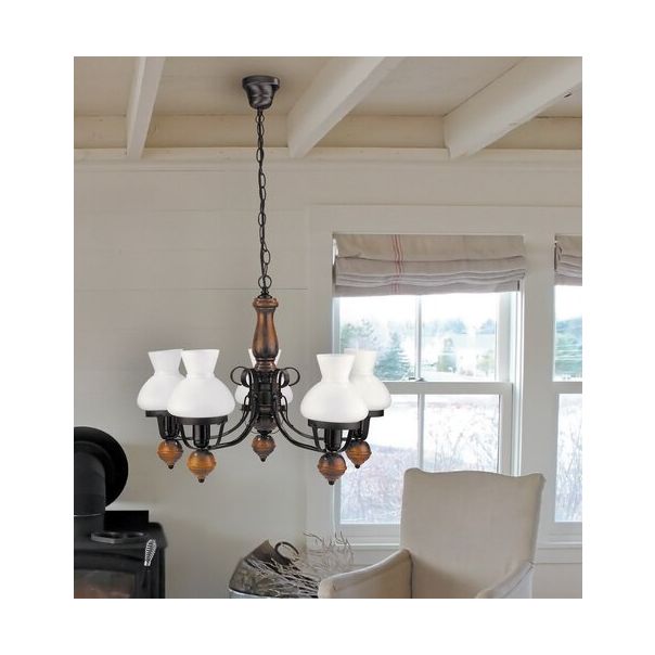 Rabalux Luster Petronel E27 5x MAX 60W mat crno (7079) - 7079