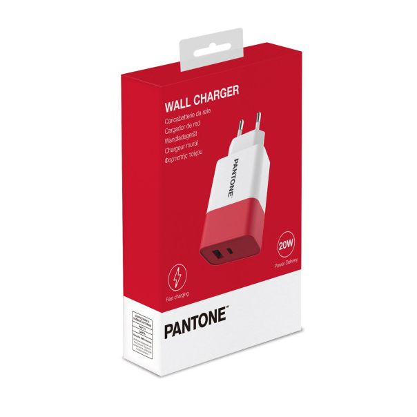 PANTONE Kućni punjač 20W, crvena - PT-PDAC02R1