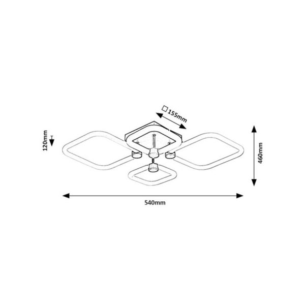 Rabalux Plafonjera Sotiris LED 47W mat crno (71006) - 71006-1