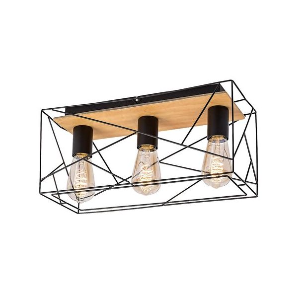 Rabalux Plafonjera Boire E27 3x MAX 40W crna (71023) - 71023