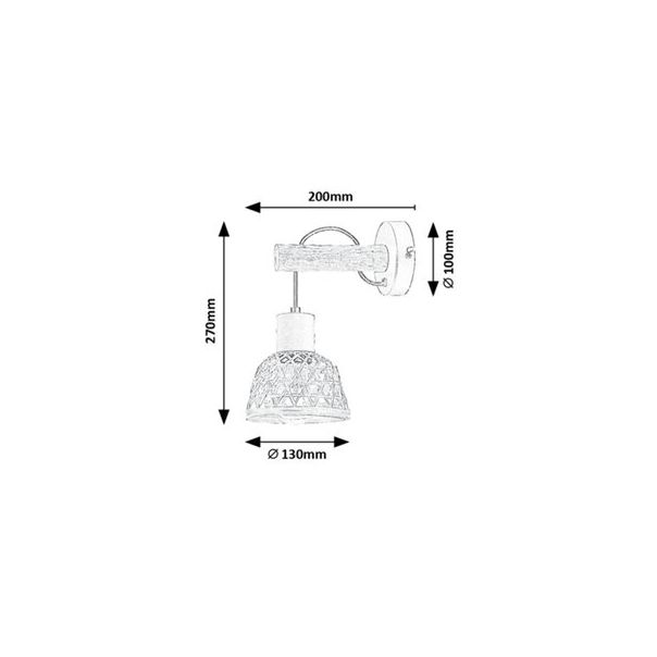 Rabalux Zidna lampa Rattan E27 1x MAX 15W crna (71025) - 71025
