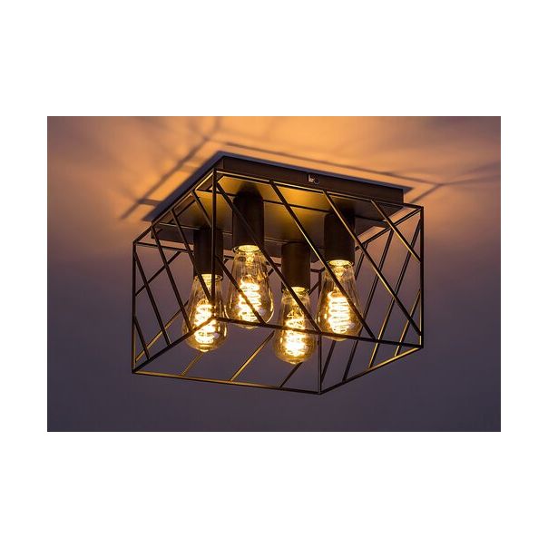 Rabalux Plafonjera Boroo E27 4x MAX 25W mat crno (71027) - 71027