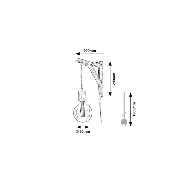 Rabalux Zidna lampa Ubul E27 1x MAX 60W bukva (71028) - 71028