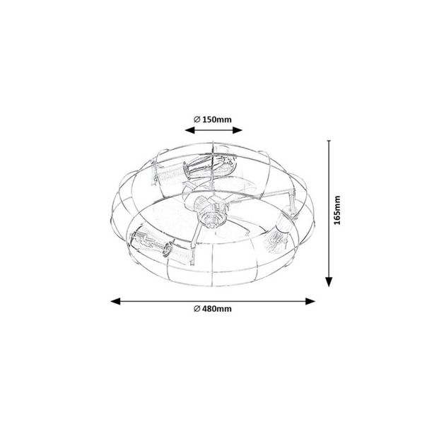 Rabalux Plafonjera Cadmus E27 3x MAX 25W crna (71043) - 71043-1